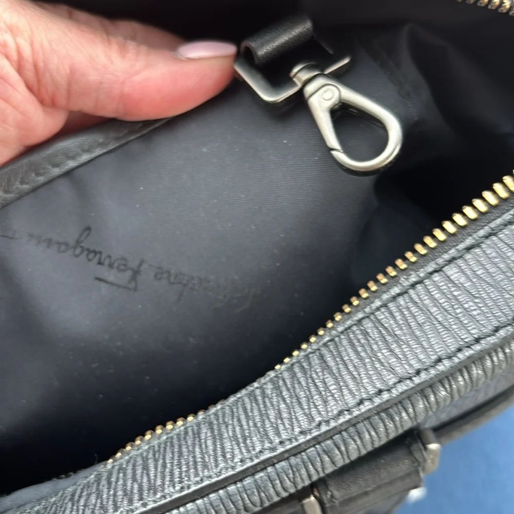 Salvatore Ferragamo Black Leather Men's Bag
